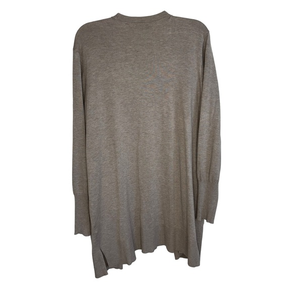 NWT Nine West Cardigan Duster L Brown Pockets Open Front Ribbed Cuffs Stretch - Picture 5 of 10